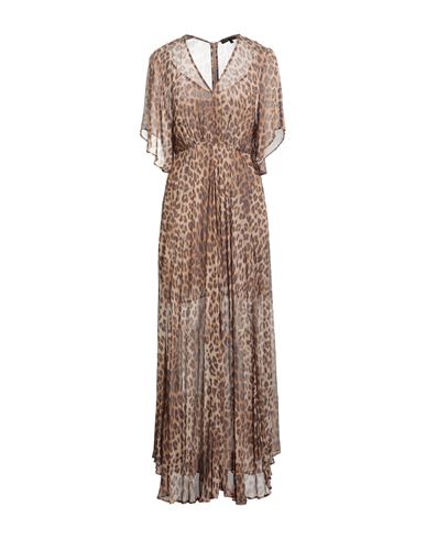 Maje Woman Maxi Dress Camel Size 8 Viscose In Brown