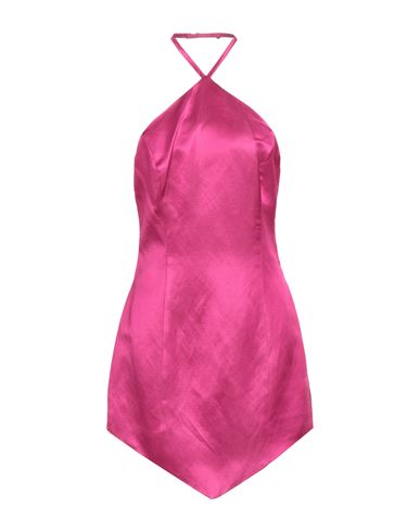 Mvp Wardrobe Woman Mini Dress Fuchsia Size 6 Linen, Viscose In Pink