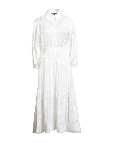 Maje Woman Maxi Dress White Size 6 Viscose, Linen, Modal In White