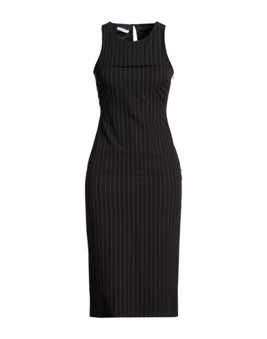 Patrizia Pepe Woman Midi Dress Black Size 2 Polyester, Viscose, Elastane In Black