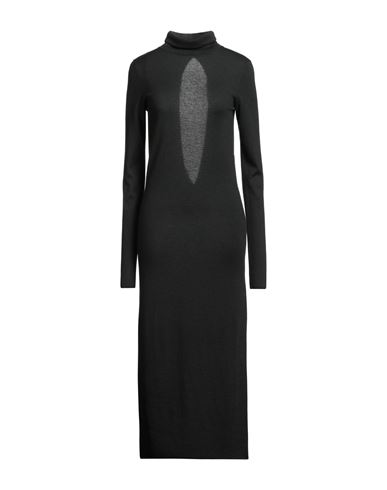 Lamberto Losani Woman Maxi Dress Charcoal Size S Cashmere, Silk In Gold