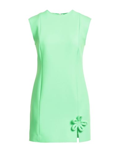 Msgm Woman Mini Dress Lime Green Size 8 Polyester, Viscose, Elastane In Green