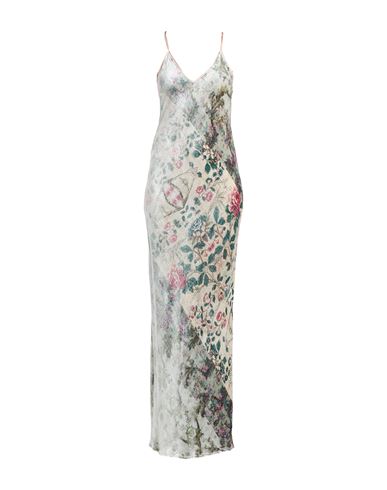 Pierre-louis Mascia Woman Maxi Dress Grey Size S Viscose, Silk In Multi