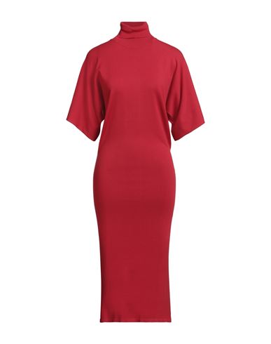 Semicouture Woman Midi Dress Red Size M Viscose, Polyester In Red