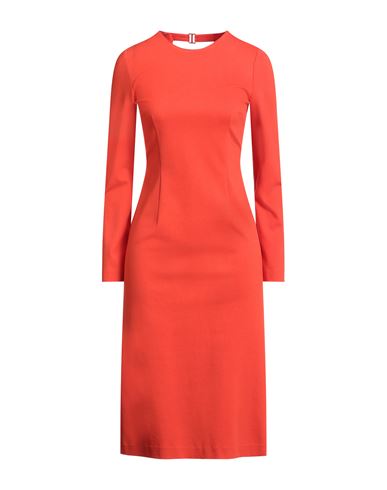 Suoli Woman Midi Dress Orange Size 4 Viscose, Polyamide, Elastane In Orange