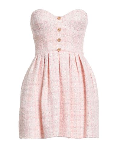Elisabetta Franchi Woman Mini Dress Pink Size 8 Cotton, Acrylic, Polyester, Synthetic Fibers, Metall In Pink