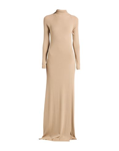 Malo Woman Maxi Dress Beige Size 6 Virgin Wool In Brown