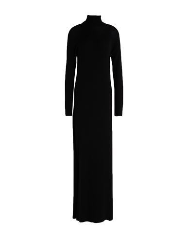 Malo Woman Maxi Dress Black Size 6 Virgin Wool In Black