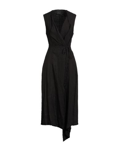 Soko Ni Inai Woman Midi Dress Black Size S Linen In Black