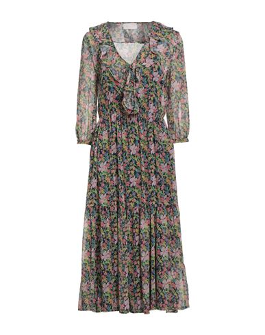 Iblues I Blues Woman Midi Dress Midnight Blue Size 6 Polyester In Green