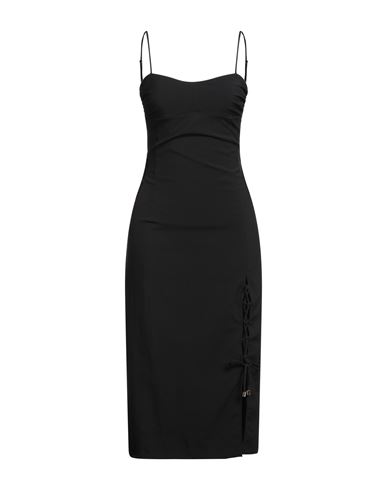 Patrizia Pepe Woman Midi Dress Black Size 6 Polyester, Viscose, Elastane In Black