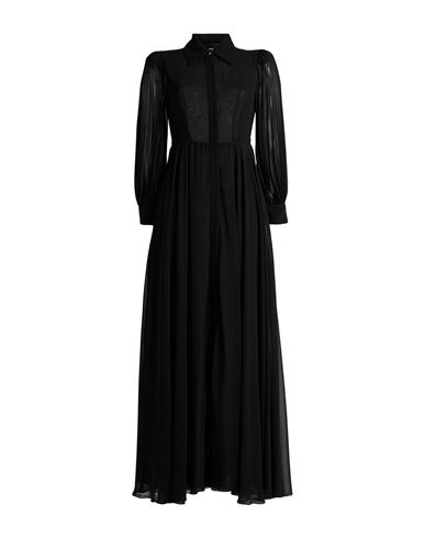 Pinko Woman Maxi Dress Black Size 4 Polyester In Black