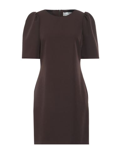 Haveone Woman Mini Dress Dark Brown Size M Polyester, Elastane In Brown