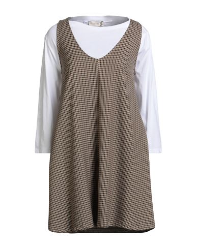 Haveone Woman Mini Dress Beige Size M Polyamide, Viscose, Elastane In Multi