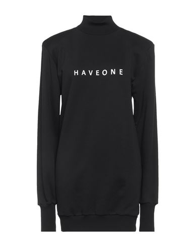 Haveone Woman Mini Dress Black Size M Cotton In Black
