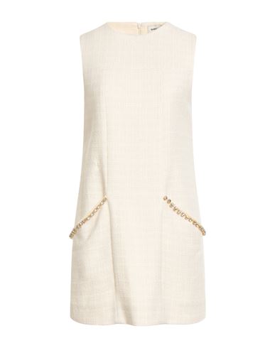Sandro Woman Mini Dress Ivory Size 10 Cotton, Viscose, Acrylic, Polyamide, Polyester In White