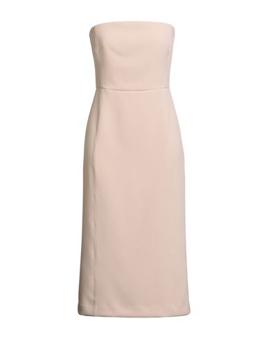 Rebel Queen By Liu •jo Woman Midi Dress Beige Size S Polyester, Elastane In Sand