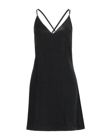 Sandro Woman Mini Dress Black Size 10 Cotton, Viscose, Acrylic, Polyamide In Black