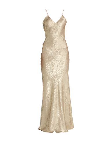 Tensione In Woman Maxi Dress Gold Size M Polyester In Silver