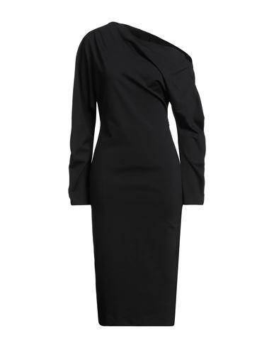 Tensione In Woman Midi Dress Black Size M Viscose, Nylon, Elastane In Black