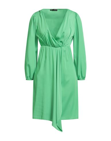 Amnè Woman Mini Dress Green Size S Polyester, Elastane In Green