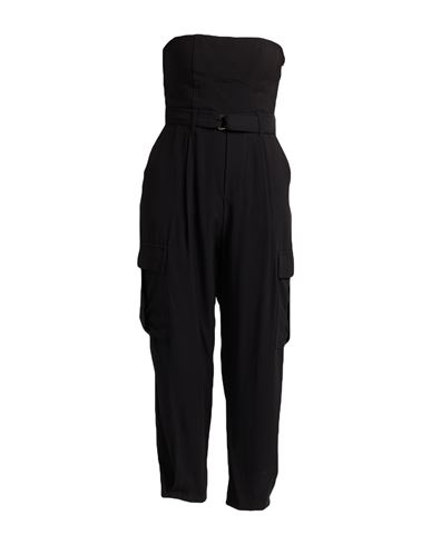 Dixie Woman Jumpsuit Black Size M Viscose, Polyester In Black