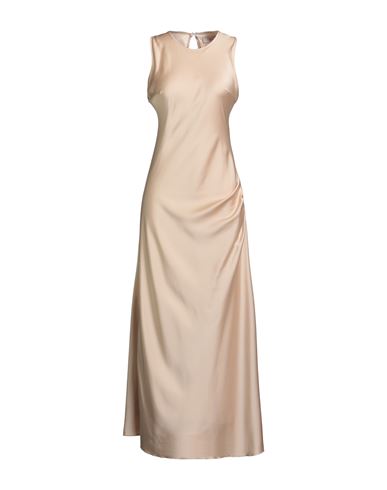 Motel Woman Maxi Dress Cream Size M Polyester In Brown