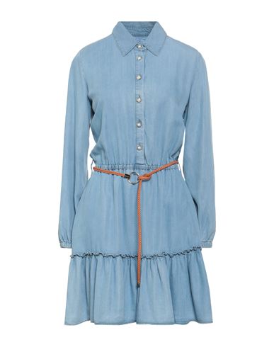 Liu •jo Woman Mini Dress Blue Size 4 Lyocell In Blue