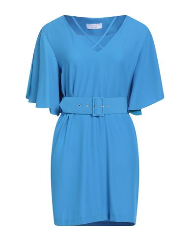 Kaos Woman Mini Dress Azure Size 8 Polyester, Elastane In Blue