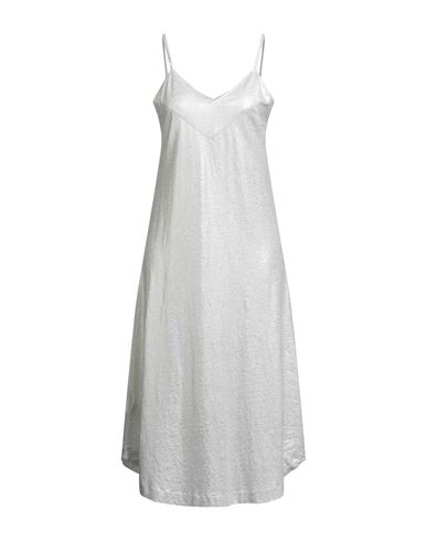Majestic Filatures Woman Midi Dress Light Grey Size 1 Linen, Elastane In Gray