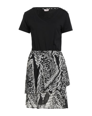 Liu •jo Woman Mini Dress Black Size 6 Cotton, Elastane, Polyester In Black