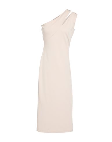 Motel Woman Midi Dress Beige Size M Viscose, Polyamide, Elastane In Multi