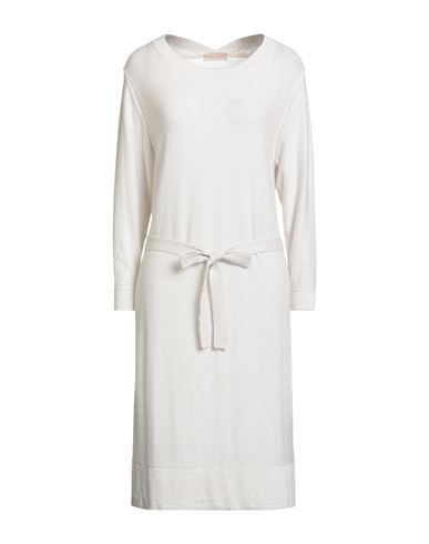 Purotatto Woman Midi Dress Light Grey Size 10 Cashmere, Polyester, Polyamide In White