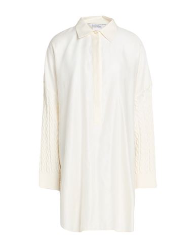 Max Mara Woman Top Ivory Size 10 Cotton, Polyamide, Elastane In Multi