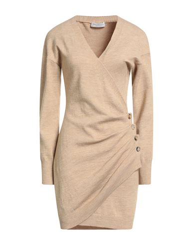 Philosophy Di Lorenzo Serafini Woman Mini Dress Sand Size 8 Acrylic, Virgin Wool In Neutral