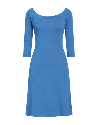 Liu •jo Woman Mini Dress Azure Size S Viscose, Nylon In Blue