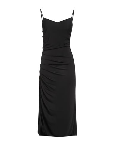 Liu •jo Woman Midi Dress Black Size 6 Viscose In Black