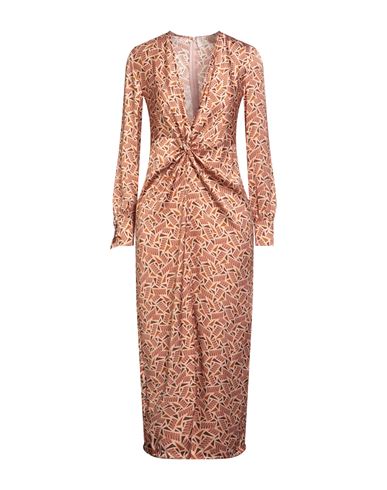 Kaos Jeans Woman Midi Dress Blush Size 4 Polyester In Animal Print