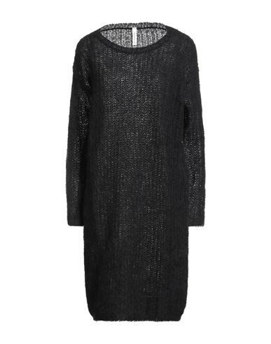 Tensione In Woman Midi Dress Black Size Onesize Alpaca Wool, Mohair Wool, Wool, Polyamide In Black