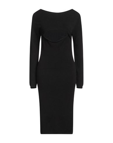 Tensione In Woman Midi Dress Black Size Onesize Viscose, Polyester, Polyamide In Black