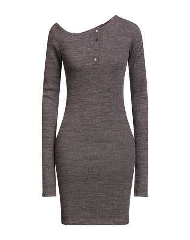 F**k Project Woman Mini Dress Chocolate Brown Size S Polyester, Elastane In Gray