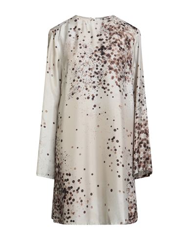 Alysi Crème Woman Mini Dress Sand Size 6 Silk In Gray