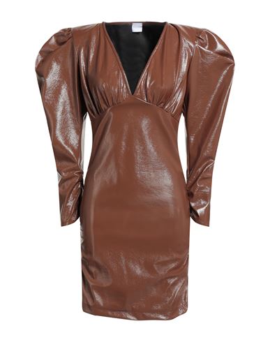 Marsēm Woman Mini Dress Brown Size L Polyester, Polyurethane In Brown