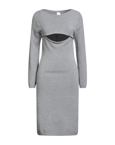 Tensione In Woman Midi Dress Light Grey Size Onesize Viscose, Polyester, Polyamide In Gray
