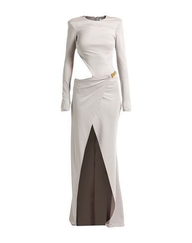 Elisabetta Franchi Red Carpet Woman Maxi Dress Grey Size 10 Viscose, Elastane In Gray