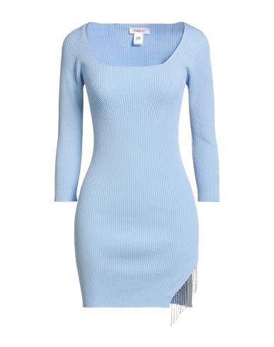 Kontatto Woman Mini Dress Sky Blue Size Onesize Viscose, Acrylic, Elastane In Blue