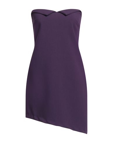 Tensione In Woman Mini Dress Dark Purple Size M Polyester, Viscose, Elastane In Purple