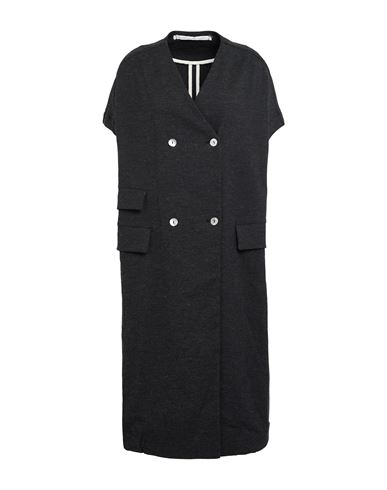 Album Di Famiglia Woman Midi Dress Charcoal Size L Cotton, Viscose, Wool, Elastane In Black