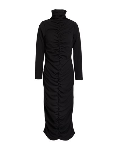 Motel Woman Midi Dress Black Size S Polyester, Elastane In Black