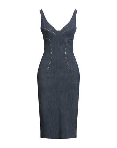 Chiara Boni La Petite Robe Woman Midi Dress Blue Size 6 Polyamide, Elastane In Gray